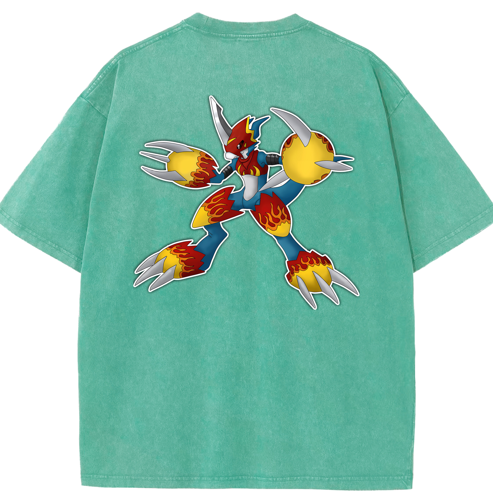（画像用） Digimon デジタルモンスター/デジモン 綿100% ヴィンテージ風 半袖Tシャツ（背面プリント）